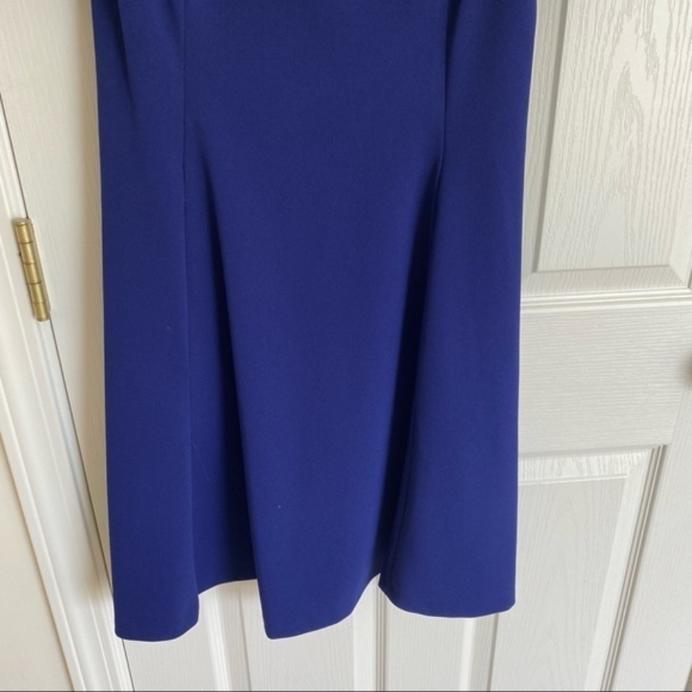 DKNY Button Sleeve Flounce Fit & Flare Dress in Blue Size 4 - Picture 12 of 14